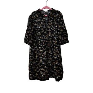 Crewcuts girl novelty print silk dress 4/5